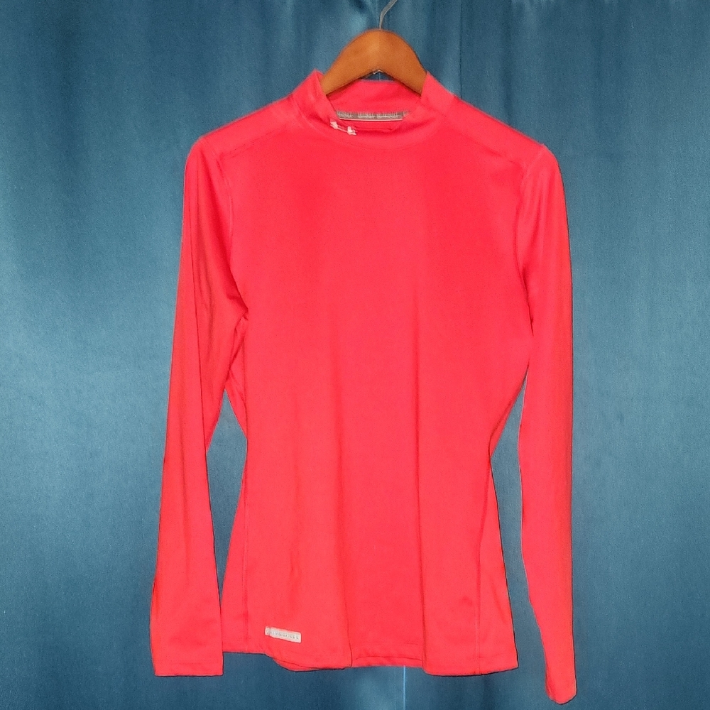 Under Armour ColdGear Mock Long Sleeve Top in Coral Red